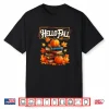 Hello Fall Pumpkin And Books Reading Lovers In Autumn Fall Shirt