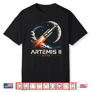Artemis Ii Rocket Space Launch Back To The Moon Mission 2026 Shirt