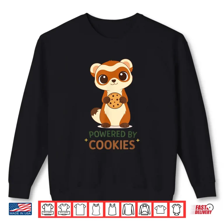 Sweatshirt Cute Ferret Holding Cookie Shirt for Cookie Lovers Shirt