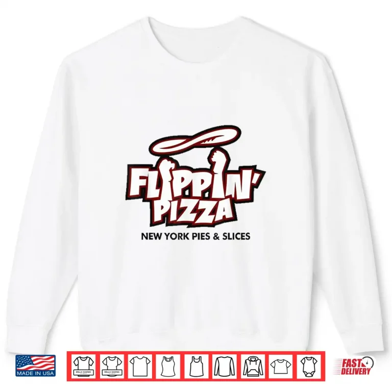 Sweatshirt Flippin Pizza Retro New York Style Logo Shirt