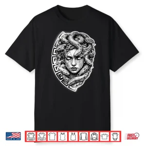 Medusa Stone Goddess Snake Serpent Meandros Design Shirt