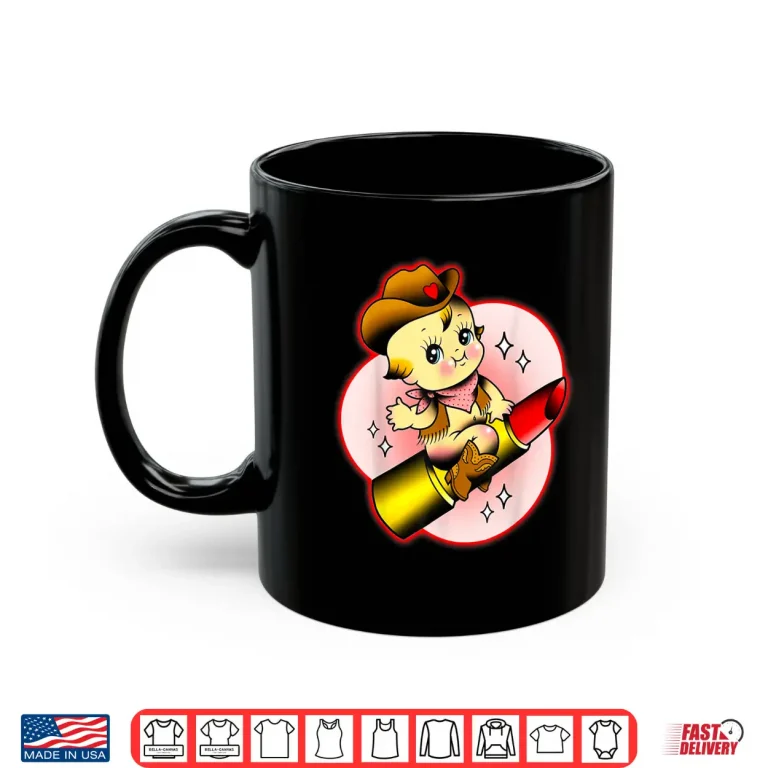 Mug Kewpie Baby Cowgirl Red Lipstick Rodeo Love Shirt