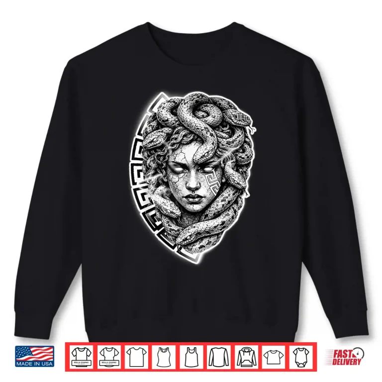 Sweatshirt Medusa Stone Goddess Snake Serpent Meandros Design Shirt