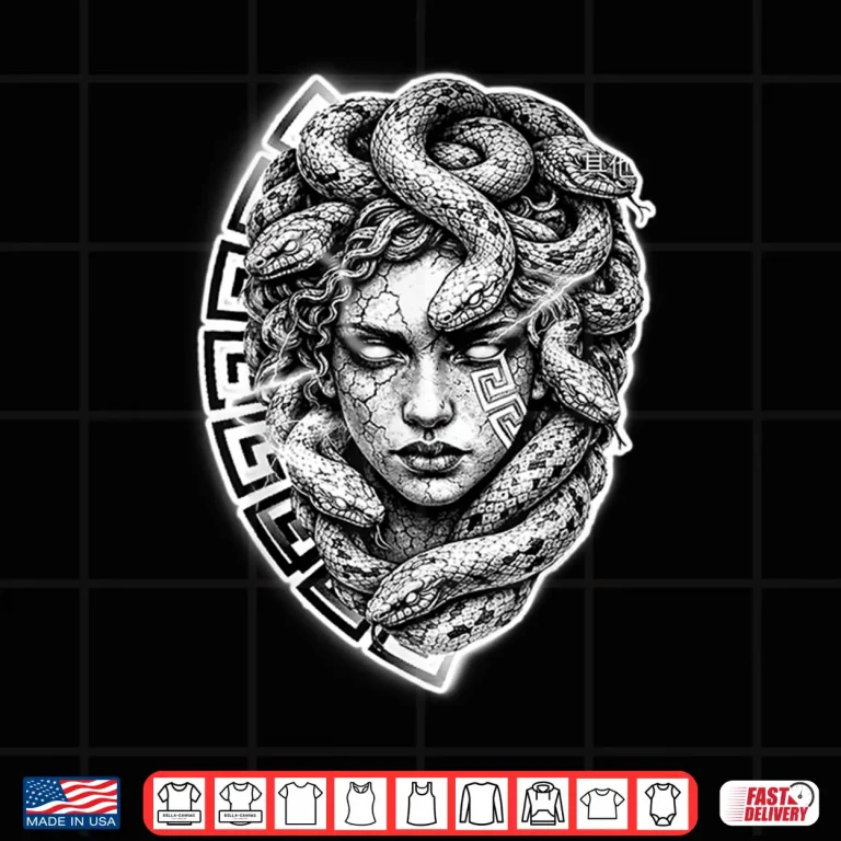 Design Medusa Stone Goddess Snake Serpent Meandros Design Shirt