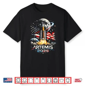 Space Rocket Launch Mission To The Moon Artemis 2 Shirt