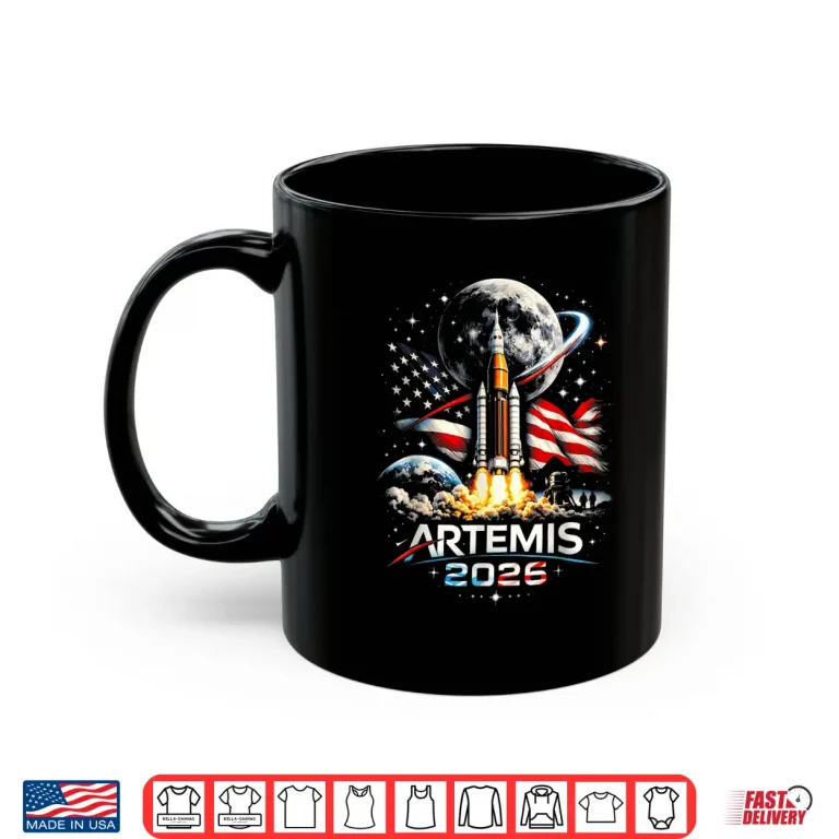 Mug Space Rocket Launch Mission to The Moon Artemis 2 Shirt