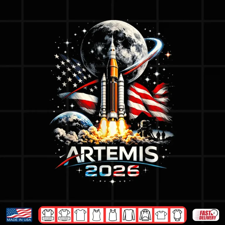 Design Space Rocket Launch Mission to The Moon Artemis 2 Shirt