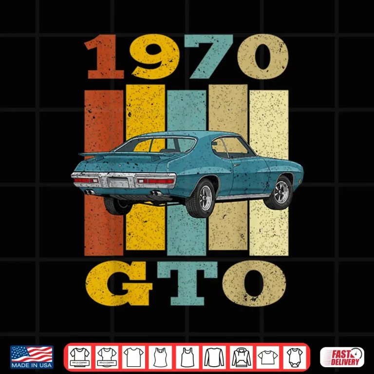 Design Vintage 70 1970 GTO Silhouette Muscle Car Shirt