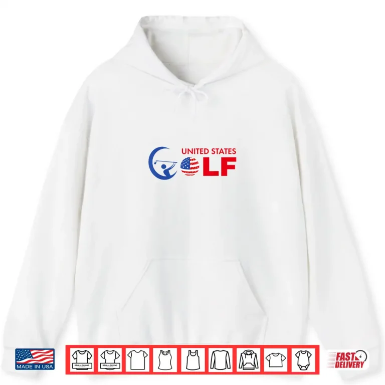 Hoodie Golf Logo Flag United States Golfer Swing Golfing Men Women Shirt