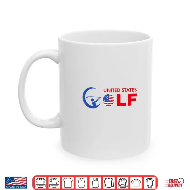 Mug Golf Logo Flag United States Golfer Swing Golfing Men Women Shirt