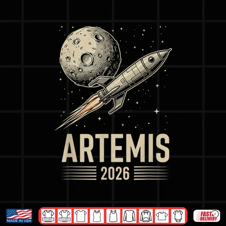 Design Artemis 2 Launch to The Moon Mission Retro Rocket Ship Shirt