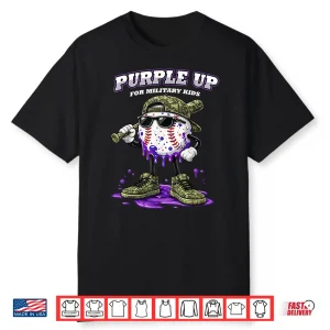 Purple Up For Military Kids Baseball Military Boys Kid Shirt