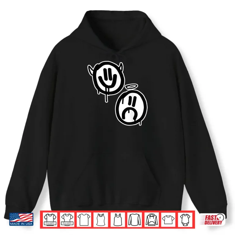 Hoodie Smile Now Cry Later Angel Devil Happy Sad Faces Shirt