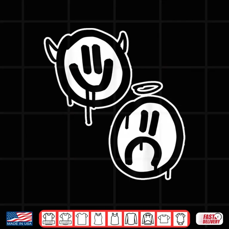 Design Smile Now Cry Later Angel Devil Happy Sad Faces Shirt