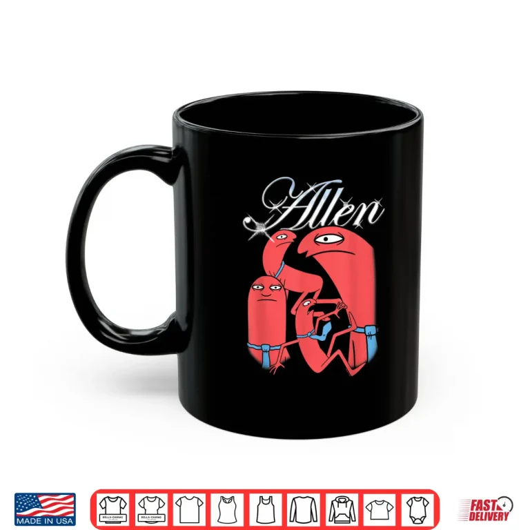 Mug Smiling Friends Allen Collage Fancy Chrome Text Cartoon Shirt