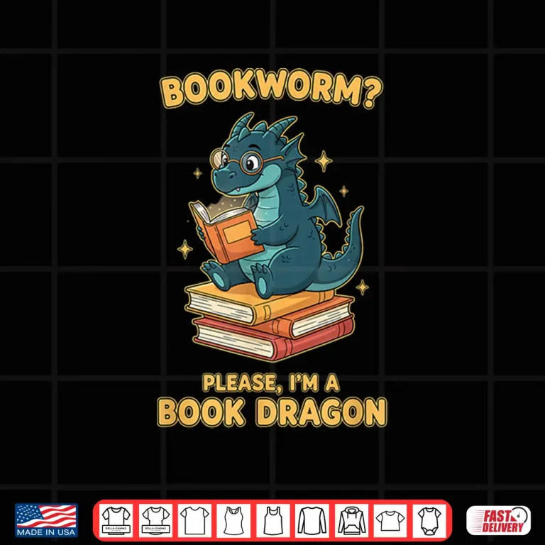 Design Bookworm Please Im A Book Dragon Funny Reading for Men Shirt