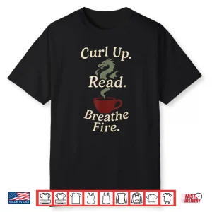 Book Dragon Fantasy Reader Cozy Reading Book Lover Dragon Shirt