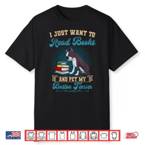 Boston Terrier American Gentleman Bibliophile Book Lover Shirt