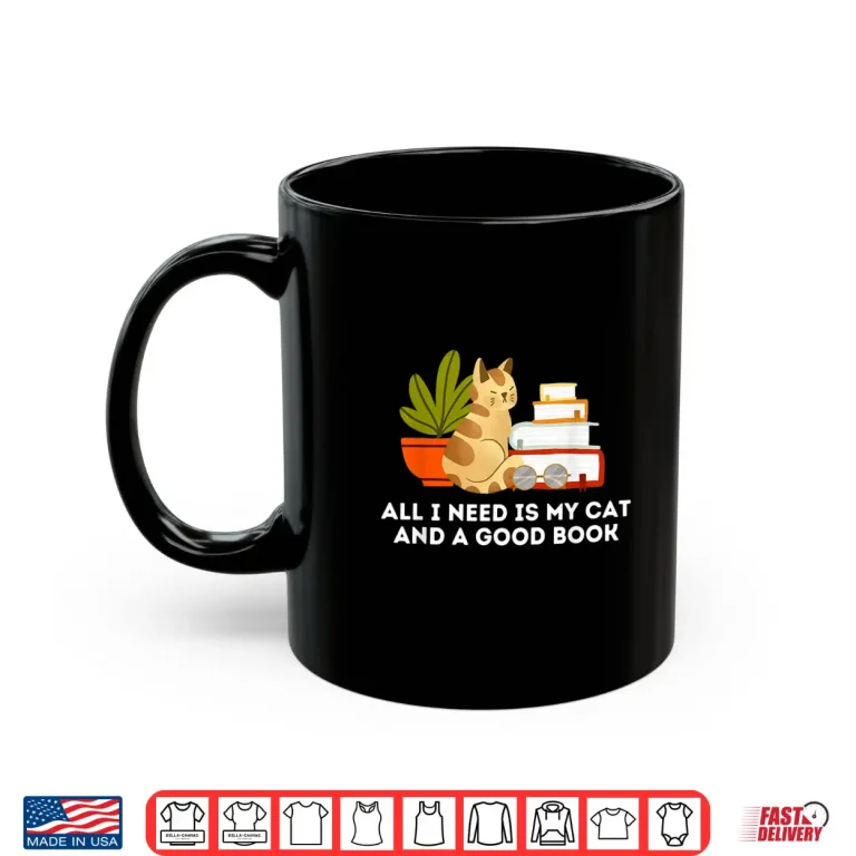 Mug Cat and A Good Book Worm Bibliophile Cottage Core Aesthetic Men Women Kids Shirt