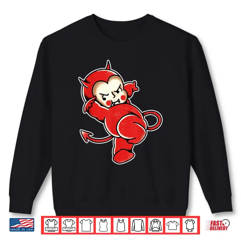Sweatshirt Kewpie Baby Devil Demon Horns Tattoo Shirt