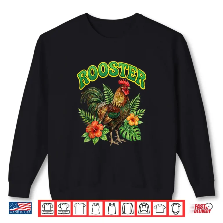 Sweatshirt Rooster Groovy Floral Rooster Watercolor Boho Rooster Shirt