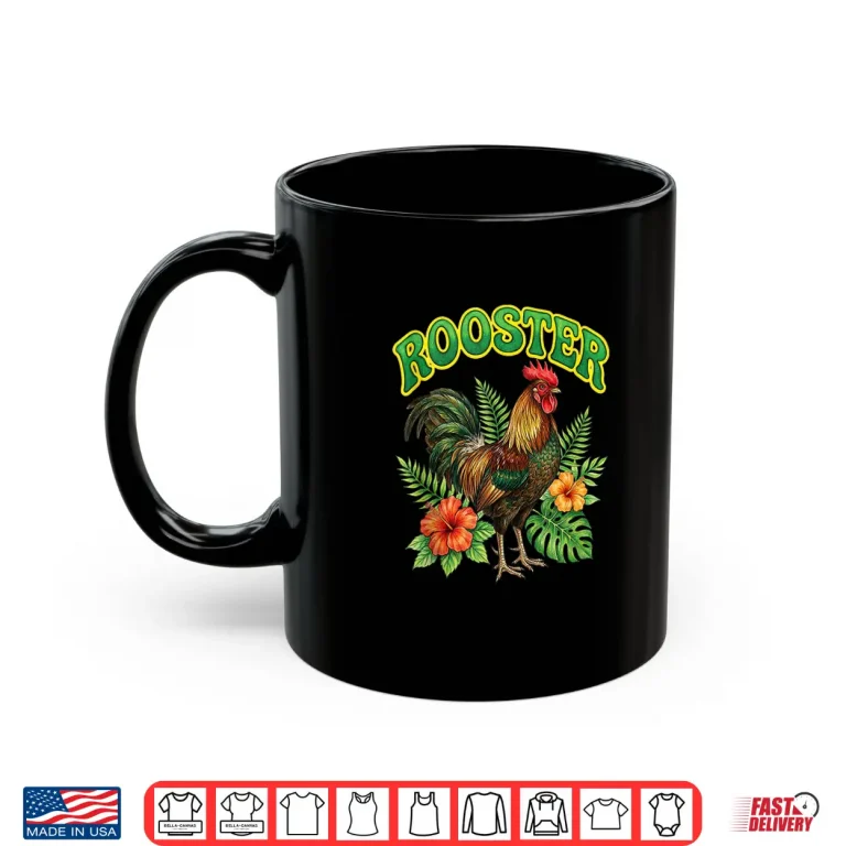 Mug Rooster Groovy Floral Rooster Watercolor Boho Rooster Shirt