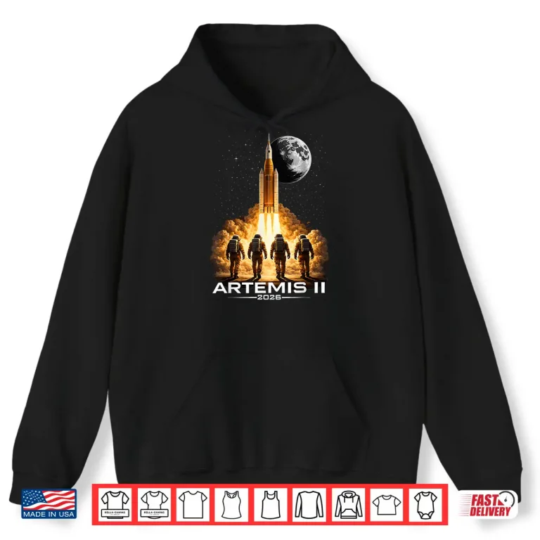 Hoodie Artemis Launch to The Moon Astronaut Explorer Shirt