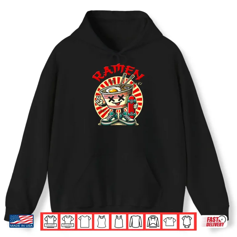 Cute Ramen Skater Tee Kawaii Anime Skateboard Lover Teens Shirt 1 Hoodie Cute Ramen Skater Tee Kawaii Anime Skateboard Lover Teens Shirt
