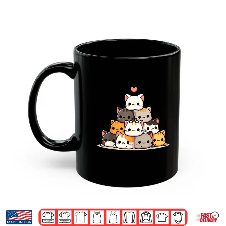 Mug Cat Cute Kitty Cats Anime Kawaii Neko Women Girls Shirt