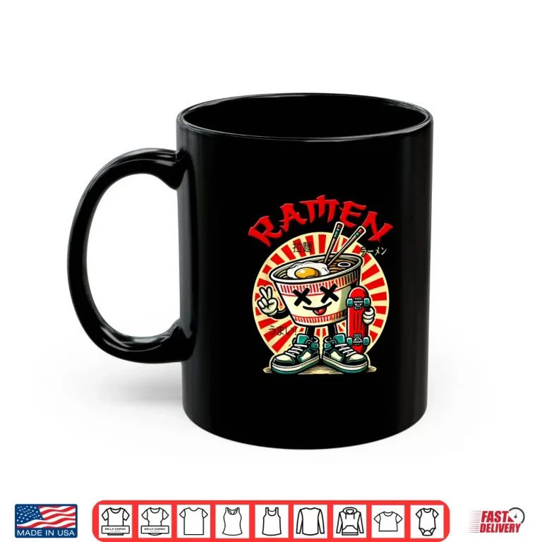 Cute Ramen Skater Tee Kawaii Anime Skateboard Lover Teens Shirt 3 Mug Cute Ramen Skater Tee Kawaii Anime Skateboard Lover Teens Shirt