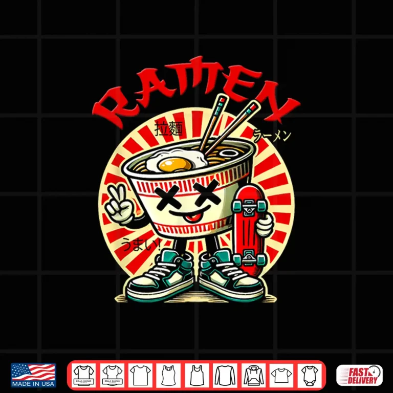 Cute Ramen Skater Tee Kawaii Anime Skateboard Lover Teens Shirt 4 Design Cute Ramen Skater Tee Kawaii Anime Skateboard Lover Teens Shirt
