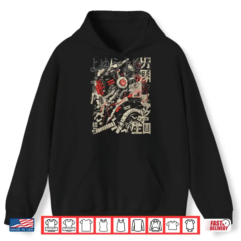 Hoodie Japanese Streetwear Cyberpunk Y2K Techwear Retro Manga Anime Shirt
