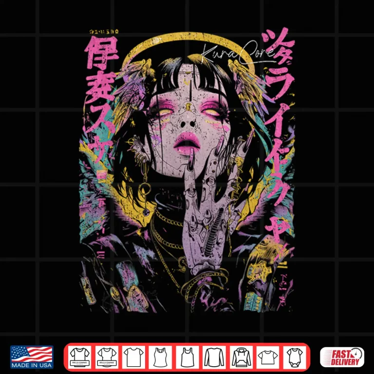 Design Japanese Streetwear Cyberpunk Angel Y2K Techwear Manga Anime Shirt