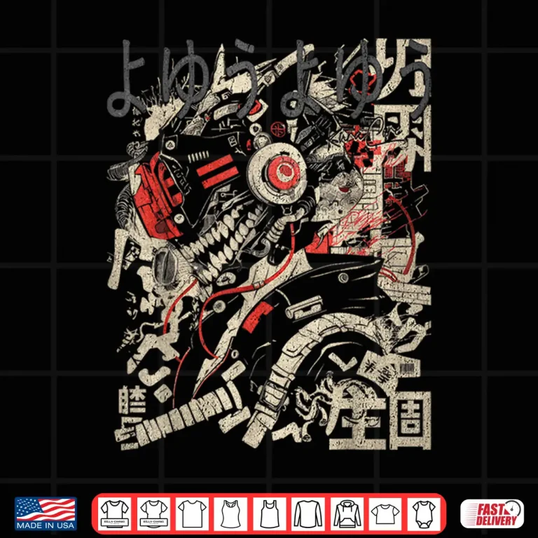 Design Japanese Streetwear Cyberpunk Y2K Techwear Retro Manga Anime Shirt