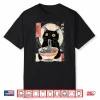 Kawaii Cat Eating Ramen Noodles Funny Anime Gift Girls Teens Shirt
