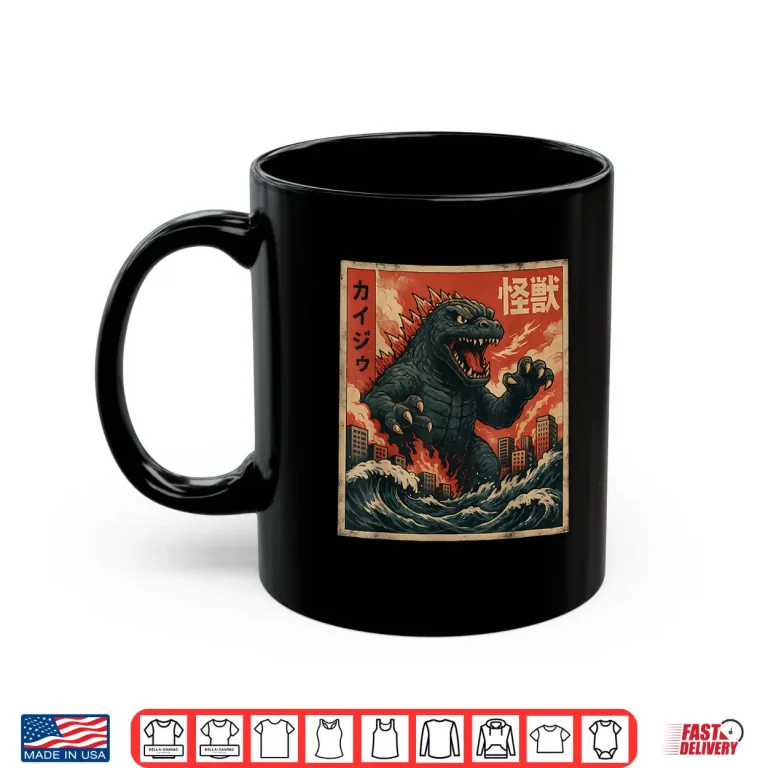 Mug Kaiju Vintage Japanese Anime Art Retro Graphic Shirt