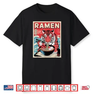 Tiger Ramen Japanese Noodles Kawaii Anime Tiger Shirt
