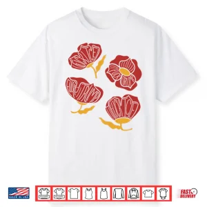 Red Poppy Floral Fuck Trump Shirt