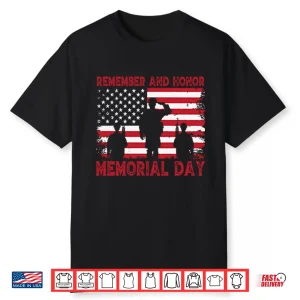 Remember And Honor Memorial Day American Flag Shirt