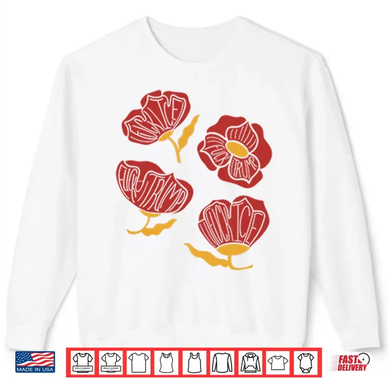 Sweatshirt Red Poppy Floral Fuck Trump Shirt