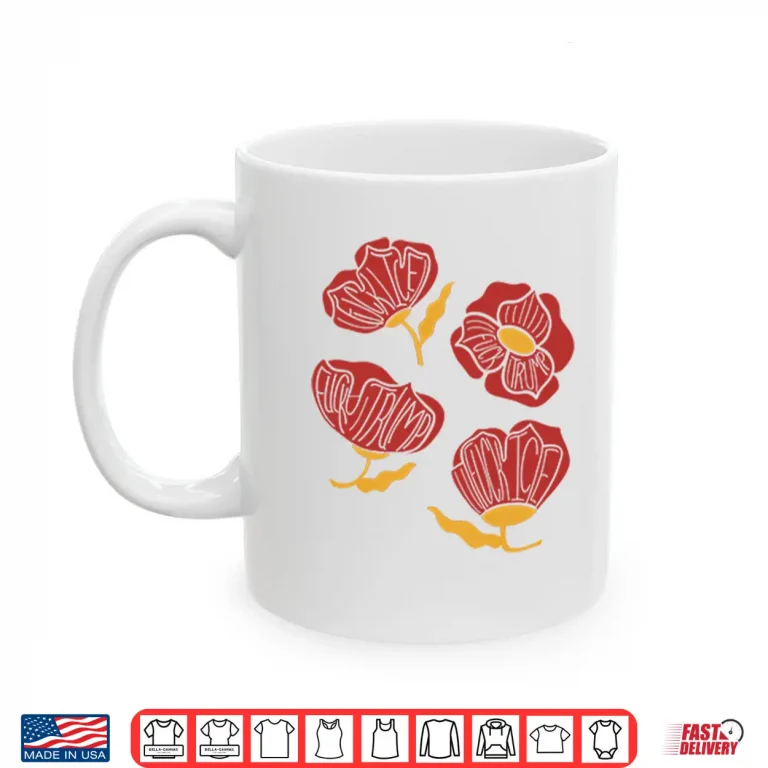 Mug Red Poppy Floral Fuck Trump Shirt