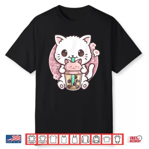 Boba Cat Boba Tea Bubble Tea Kawaii Anime Cat Kawaii Neko Shirt