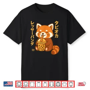 Bubble Tea Red Panda Boba Kawaii Tapioka Anime Cute Shirt