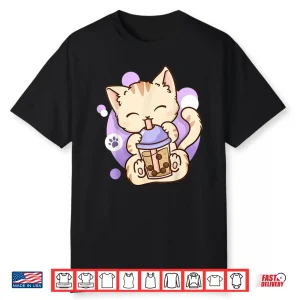Cat Boba Tea Bubble Tea Anime Kawaii Neko Shirt