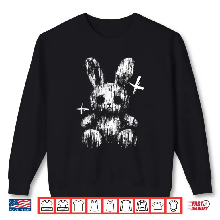 Sweatshirt Creepy Anime Goth Bunny Rabbit Japanese Anime Goth Girl Shirt