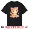 Cute Anime Cat With Cherry Blossoms Flower Kids Girls Boys Shirt