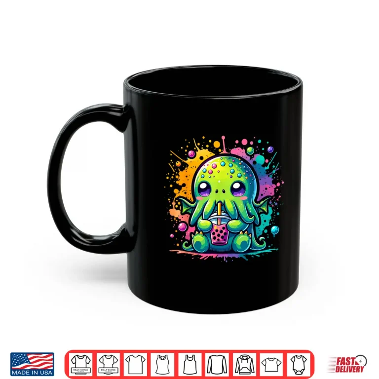 Mug Cthulhu Kawaii Anime Alien Bubble Tea Shirt
