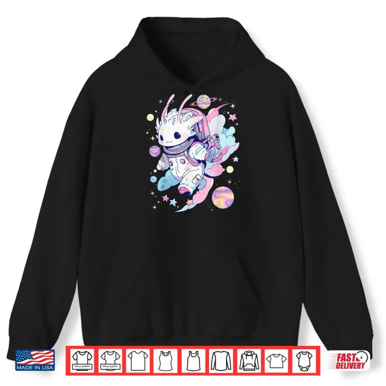 Hoodie Cute Space Galaxy Axolotl Pastel Goth Aesthetic Nu Goth Shirt