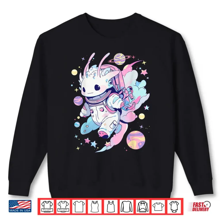 Sweatshirt Cute Space Galaxy Axolotl Pastel Goth Aesthetic Nu Goth Shirt