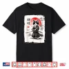 Neko Samurai Under Full Moon Japanese Warrior Anime Shirt